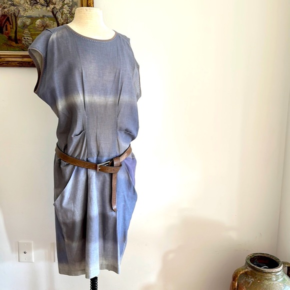 Italian Gunex Ombré Dress (Gunex manufacturers Brunello Cucinelli) fab fabric! - Picture 4 of 13